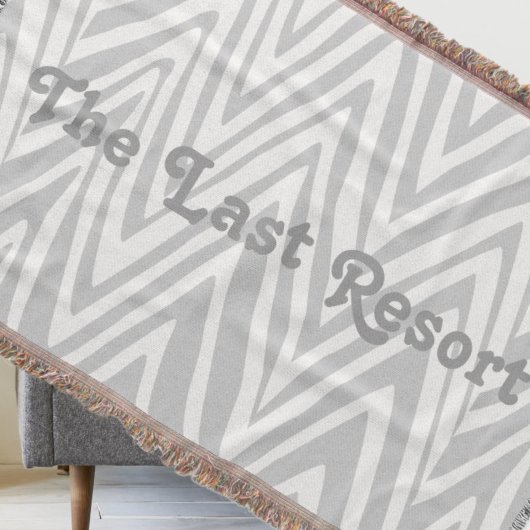 パーソナライズビーチハウス名グレージグザグザグ スローブランケット