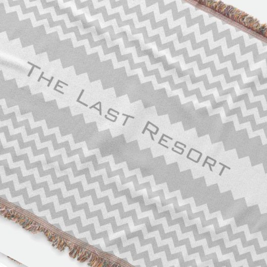 パーソナライズビーチハウス名グレージグザグザグ スローブランケット