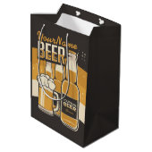 パーソナライズビールボトル泡だらけのマグカップ醸造バー ミディアムペーパーバッグ (裏面アングル)
