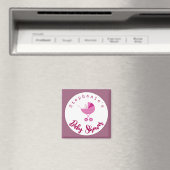 パーソナライズピンクのキャリッジ赤ちゃんシャワー マグネット (インサイチュ (食洗機))