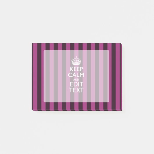 パーソナライズピンクの平静そしてあなたの文字を保って下さい ポストイット (正面)