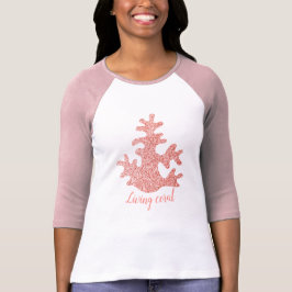 パーソナライズピンクコーラルライトパステルきらめき Tシャツ
