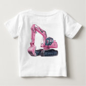 パーソナライズピンクショベル幼児用Tシャツ ベビーTシャツ (裏面)
