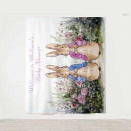 パーソナライズピーターとFLOPSY赤ちゃんシャワーEXTRA LGE タペストリー