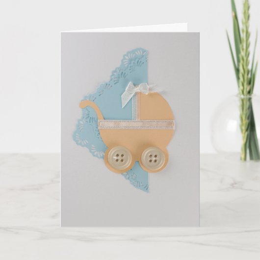パーソナライズピーチカラーベビーベビーカー カード (正面)