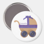 パーソナライズピープルベビーキャリッジの赤ちゃんシャワー マグネット (正面/裏面)