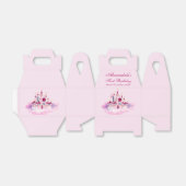 パーソナライズファースト誕生日チャイルドネームピンクキャッスル フェイバーボックス (折り畳みなし)
