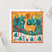 パーソナライズフェスティバルトナリークリスマスフラット カード (正面/裏面インサイチュ)