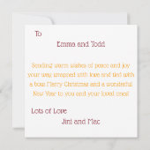 パーソナライズフェスティバルトナリークリスマスフラット カード (裏面)