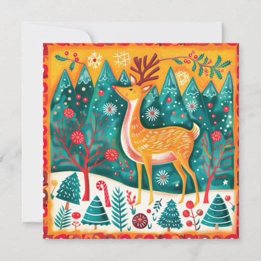 パーソナライズフェスティバルトナリークリスマスフラット カード (正面)