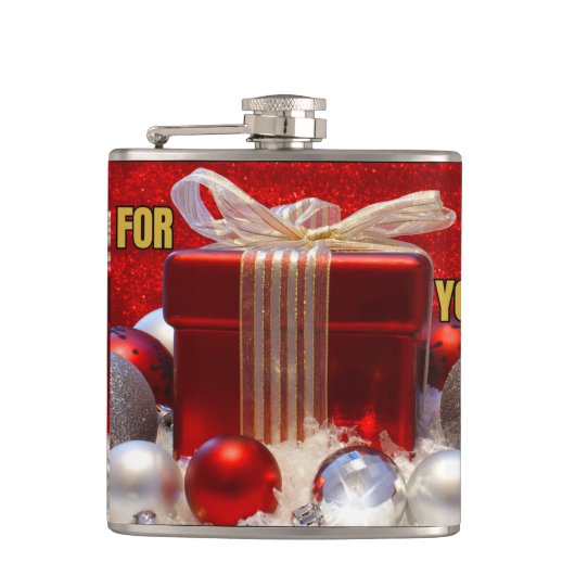 パーソナライズフェスティバルビニール包まれた – クリスマスフラスコ フラスク (正面)