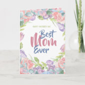 パーソナライズフローラ水の色マザーの日 カード (正面)