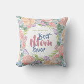 パーソナライズフローラ水の色マザーの日 クッション (正面)