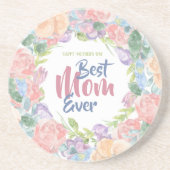 パーソナライズフローラ水の色マザーの日 コースター (正面)