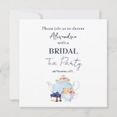 パーソナライズブライダルシャワーティーパーティの招待状 セーブザデート (正面)