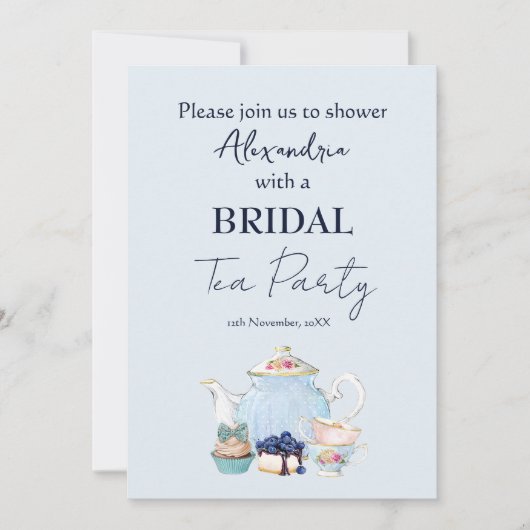 パーソナライズブライダルシャワーティーパーティー 案内状 (正面)