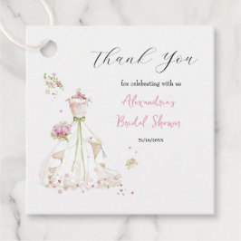 パーソナライズブライダルシャワードレスサンキュー フェイバータグ