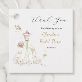 パーソナライズブライダルシャワードレスサンキュー フェイバータグ