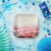 パーソナライズブライダルシャワーピンクロータスNo 2 ペーパープレート (パーティー)