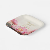 パーソナライズブライダルシャワーピンクロータスNo 2 ペーパープレート (傾斜あり)