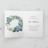 パーソナライズブライダルシャワーブルーアジサイ サンキューカード (内部)