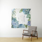 パーソナライズブライダルシャワーブルーアジサイ タペストリー (インサイチュ(横))