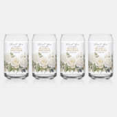 パーソナライズブライダルシャワーホワイトローズ ガラス缶 (正面)