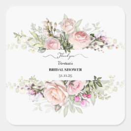 パーソナライズブライダルシャワー花ありがとう スクエアシール