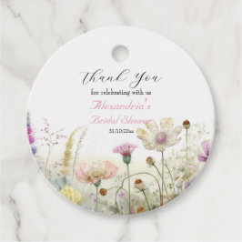 パーソナライズブライダルシャワー野生の花ありがとう フェイバータグ