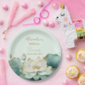 パーソナライズブライダルシャワーLotus金ゴールド ペーパープレート (パーティー)