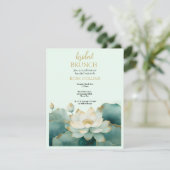 パーソナライズブライダルシャワーLotus金ゴールド 招待状 (スタンド正面)