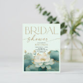 パーソナライズブライダルシャワーLotus金ゴールド 招待状 (スタンド正面)