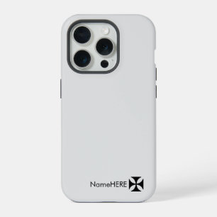 パーソナライズブラッククロスパティーアート ライトグレー iPhone 15 PROケース