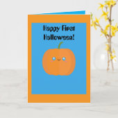パーソナライズベビーの最初のハロウィンカード カード (黄色い花)