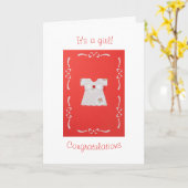 パーソナライズベビーガールドレス カード (黄色い花)