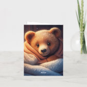 パーソナライズベビークマ病床で病気すぐに良くなる カード (裏面)