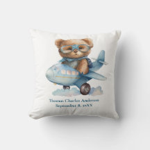 パーソナライズベビーベア飛行機子供部屋デコール