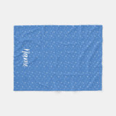 パーソナライズベビー冬の雪片ブルー フリースブランケット (正面(横))