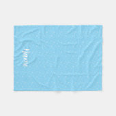 パーソナライズベビー冬の雪片ライトブルー フリースブランケット (正面(横))