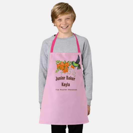 パーソナライズペストリープリンセスジュニアベイカーキッズ エプロン (着用した状態)