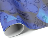 パーソナライズホリデーハッピーハヌッカラッピング紙 ラッピングペーパー (ロールコーナー)