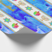 パーソナライズホリデーハヌカブルーラッピング紙 ラッピングペーパー (角)