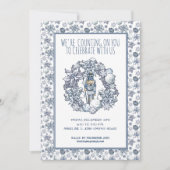 パーソナライズホワイトクリスマスナッツクラッカーリース 招待状 (正面)