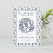 パーソナライズホワイトクリスマスナッツクラッカーリース 招待状 (スタンド正面)