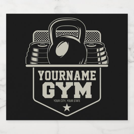 パーソナライズホームジムケトルベルフィットネストレーナー ビールラベル (シングルラベル)