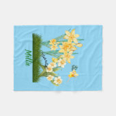 パーソナライズマーチ誕生花&石 フリースブランケット (正面(横))