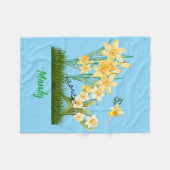 パーソナライズマーチ誕生花&石 フリースブランケット (正面(横))