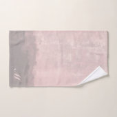 パーソナライズモダンアートスタイルライトピンクグレー バスタオルセット (ハンドタオル)