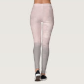 パーソナライズモダンアートスタイルライトピンクグレー レギンス (裏面)