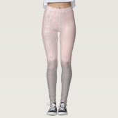パーソナライズモダンアートスタイルライトピンクグレー レギンス (正面)